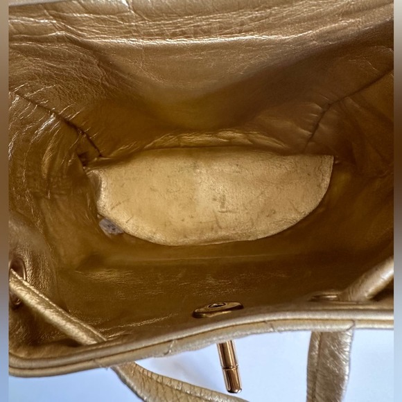 Chanel Rare 1991-1994 Vintage 90’s Duma Mini Backpack Metallic Gold main image 7